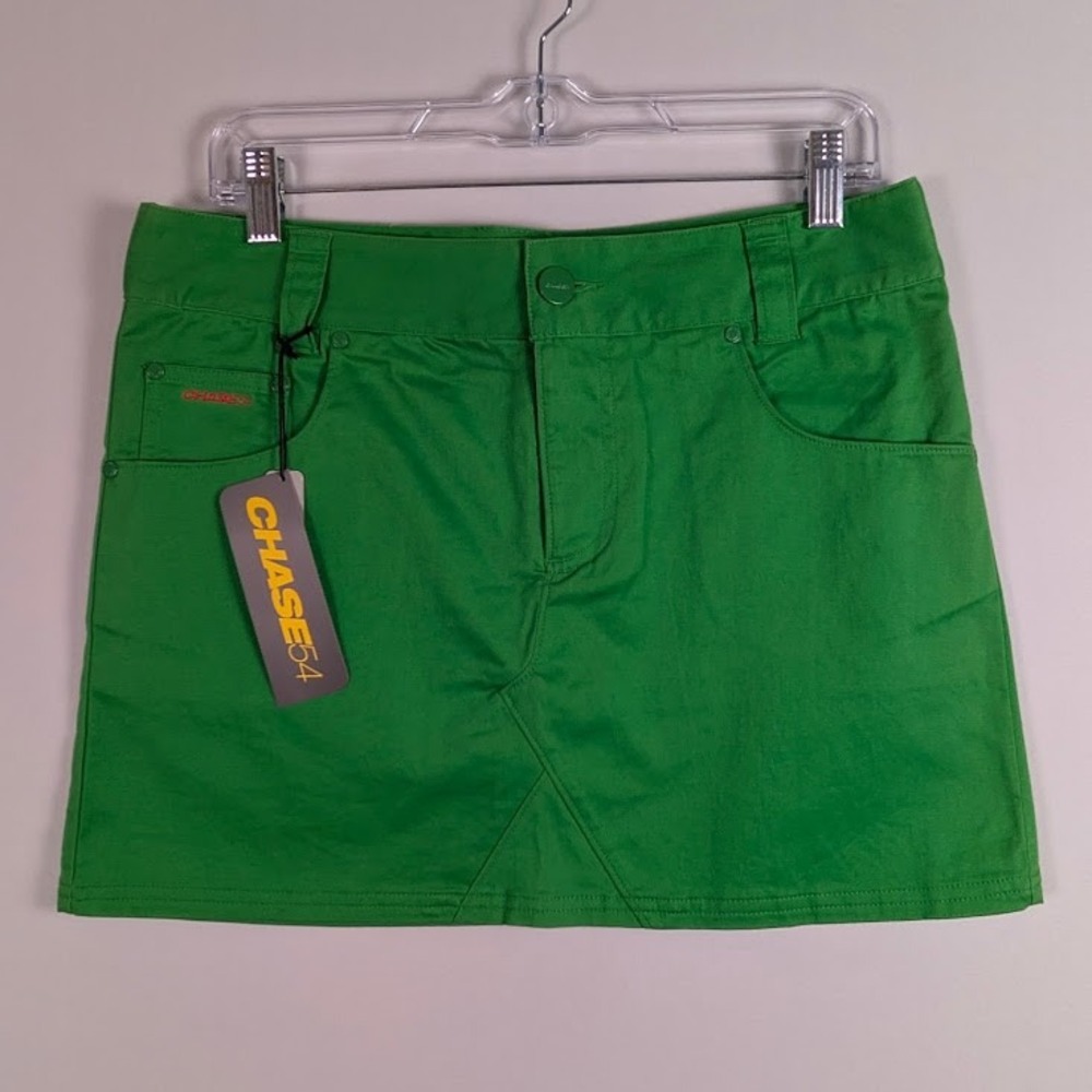 Chase54 Golf Skort Women Sz. 4 Kelly Green Mini Skirt Performance Cotton Twill‎